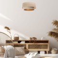 DOPPELTE HÄNGELAMPE BOHO LEINEN GOLD