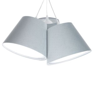 BPS KONCEPT - DREIFACHE HÄNGELAMPE GLOCKE JASMIN BEBE GESTEPPT BLAU
