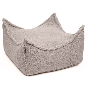MEOW BABY - QUADRATISCHER POUF BEARLY HELLGRAU