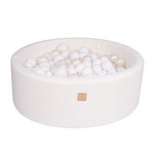 MEOW BABY - TROCKENES BALLBAD RUND BOUCLE WEISS