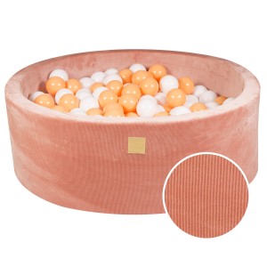MEOW BABY - TROCKENES BALLBAD RUND VELVET CORD APRIKOSENFARBEN