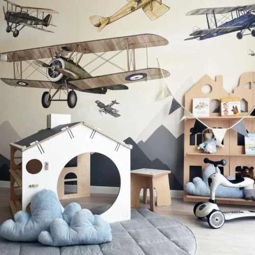 tapeta dla chłopca samoloty podniebny świat (6).jpg