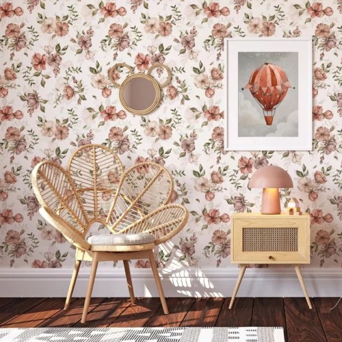 tapeta dla dziewczynki w kwiaty wild roses (2).jpg