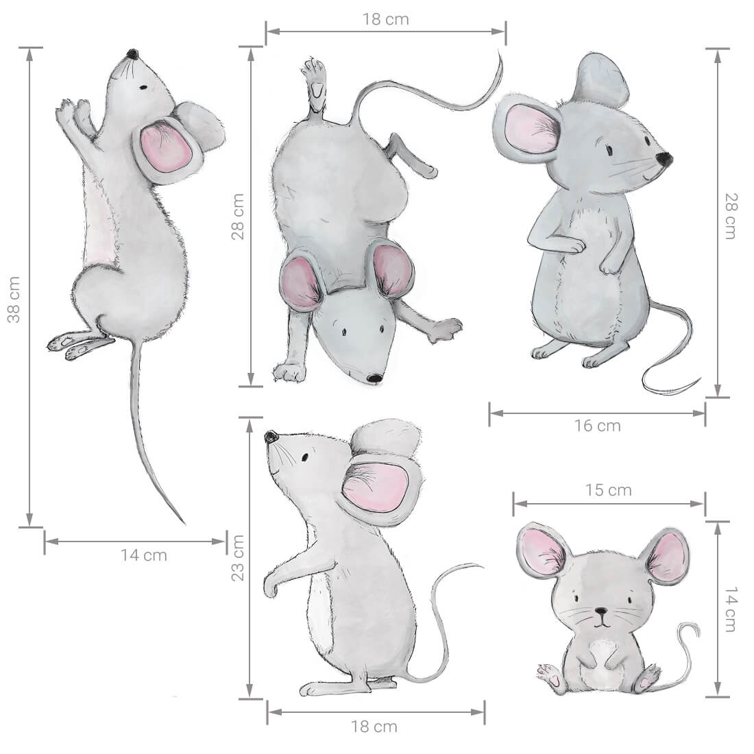mice family wall stickers